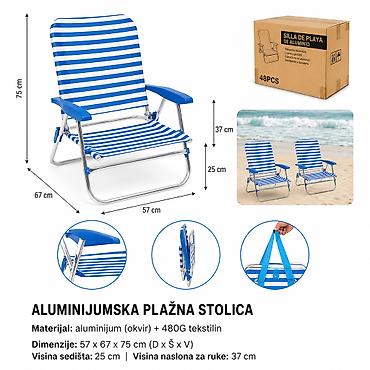 KMT Aluminijumska stolica plavo-belo prugasto 295767 Opis: Praktična na lalafo.rs KMT Aluminijumska stolica plavo-belo prugasto 295767 Opis: Praktična