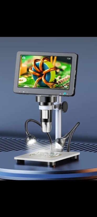 mikroskop satılır: Elektron mikroskop. Təzədir işlənməyib qutudadır. 1200x böyütmə gücünə