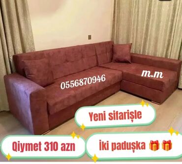 Sifarişlə divanlar: Künc divan, Qonaq otağı üçün, Parça, Bazalı, Açılan, Kitab — 6