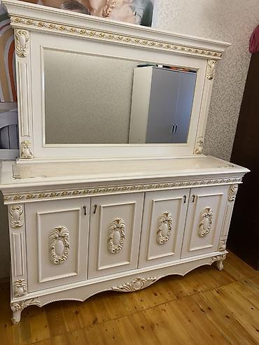 mdf panel: Klassik üslubda konsol güzgü dəsti - Rəng: krem/ivori, yüngül qızılı — 2