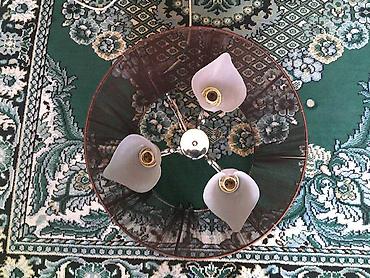 Люстры: Продаю красивую 3х рожковую люстру, б/у. Люстра- абажур в рабочем — 4