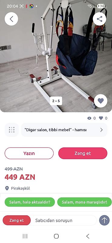 Tibbi avadanlıq: Tibbi qaldırıcı qurğu (elektrikli pasiyent lifti) - Məqsəd: xəstə və — 2