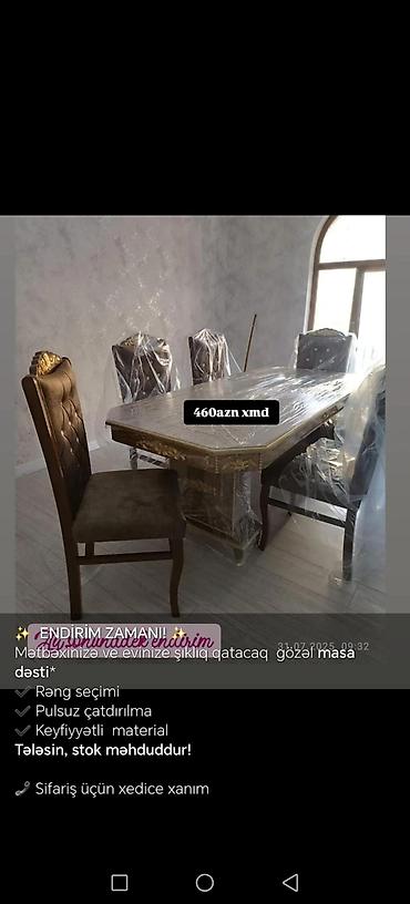 Masa və oturacaq dəstləri: Mətbəx və qonaq otağı üçün şık masa dəstləri - Klassik və modern -da lalafo.az — 9 Masa və oturacaq dəstləri: Mətbəx və qonaq otağı üçün şık masa dəstləri - Klassik və modern — 9