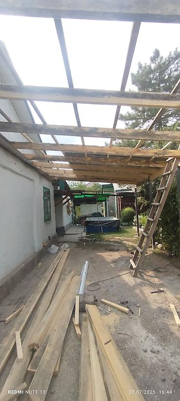 Навесы: Навес из поликарбоната с металлическим каркасом - — 5