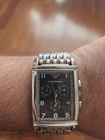 Aksesuarlar: Emporio Armani kişi qol saatı - Korpus: düzbucaqlı formalı, metal — 2