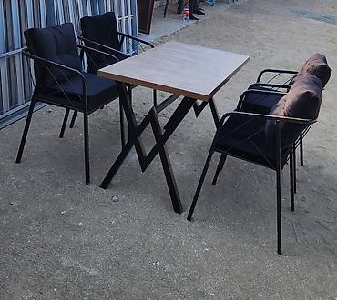 bar otracagi: Kafe/restoran/bağ üçün 1 masa + 4 stul dəsti - Masa: düzbucaqlı — 5