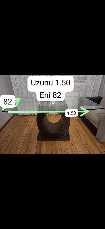 Masalar: Şüşə üstlü yemək/oturma otağı masası - Üst hissə: qalın, şəffaf — 6