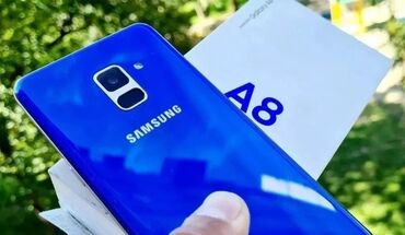 самсунг 2022: Samsung Galaxy A8, Б/у, 128 ГБ, цвет - Синий, 2 SIM