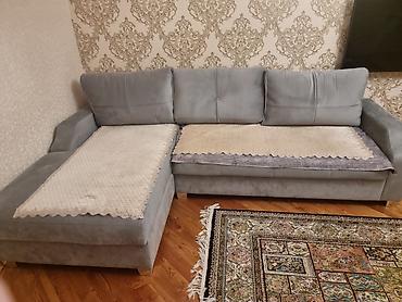 kunc divan yeni: Künc divanı – L şəklində, yumşaq parça üzlüklü, açıq-boz rəngdə — 1