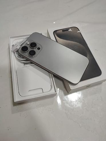 15 t pro: IPhone 15 Pro, 256 GB, Natural Titanium, Zəmanət, Barmaq izi, Face ID — 3
