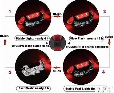 konvertor brzine: USB punjiva LED lampa za bicikl – snažna signalizacija za veću — 4