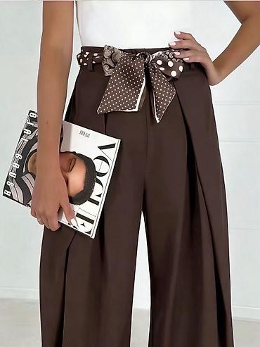 Pantalone: 🔥Ženske široke pantalone sa maramom/pojasom
✅2350 din — 1