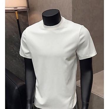 pull and: Однотонная базовая мужская футболка, - Классический круглый вырез - — 2