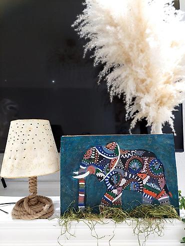 instagram sekilleri: Əl işi rəsm tablo – “Fil” mövzulu Instagram:@art_form.design - — 1