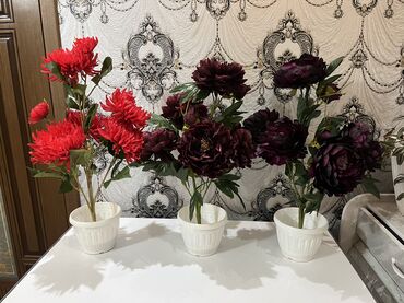 Декоративные цветы: Искусственные горшечные цветы - Яркие декоративные композиции в белых — 22