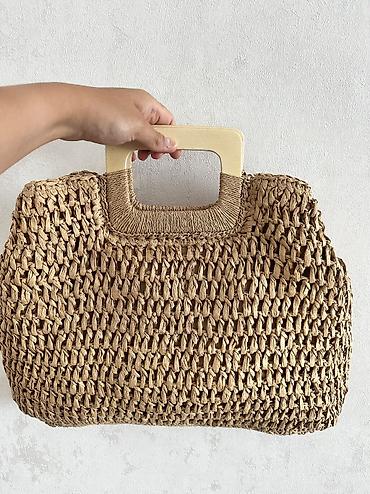Plaж üçün yay çantası - Material: toxunma saman/rafiya üslublu xarici lalafo.az -da Plaж üçün yay çantası - Material: toxunma saman/rafiya üslublu xarici
