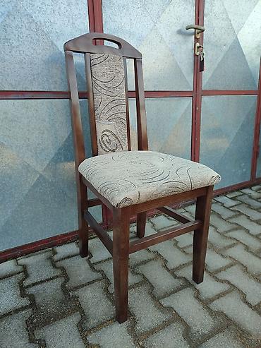 Stolice: Drvena trpezarijska stolica sa naslonom - Konstrukcija: masivno drvo — 8