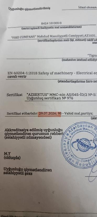 maye qaz: Fire Company yanğınsöndürmə balonları – toz (dry powder) tipli — 4