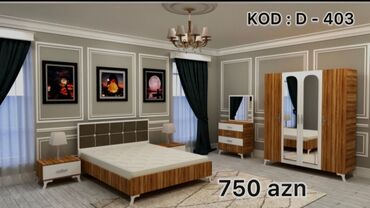 Yataq otağı dəstləri: 2 təknəfərlik çarpayı, Dolab, Tumba, 2 tumba, Azərbaycan, Yeni — 21