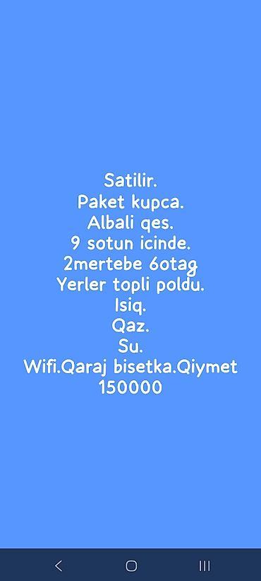 Həyət evləri və villaların satışı: Satılır: həyət evi və bağ sahəsi - Tikinti: daş divarlı, metal qapı; — 9