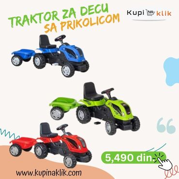 Sve za dečije igralište: Dečiji traktor sa prikolicom – pedalan - Dizajniran za vožnju na — 9