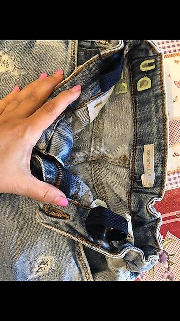 rezin cekme: Uşaq cins şalvarı - Rəng: açıq mavi “washed” effektli - Stil: düz — 2