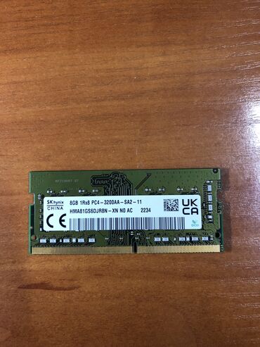 zeppelin озу: Оперативдик эс-тутум, Колдонулган, Hynix, 8 ГБ, DDR4, 3200 МГц, Ноутбук үчүн