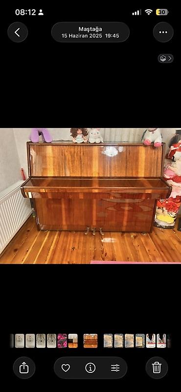 instrumenti: Upright pianino – klassik taxta korpus, parlaq lak örtük. Üç pedal — 1