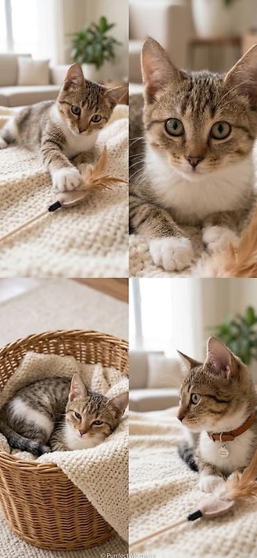 fermer kg: Кошка даром: Беспородная, 2 месяца, Мальчик — 2