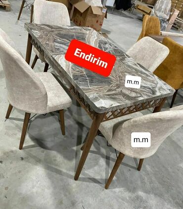 Masa və oturacaq dəstləri: Mətbəx üçün, Yeni, Açılan, Dördbucaq masa, 4 stul — 26