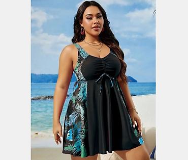 kupaci lindex: Ženski kupaći kostim – haljina tankini, plus size - Dvoslojni dizajn — 2