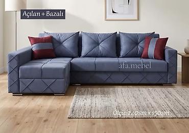 uqlavoy divanlar: Açılan və bazalı künc divan - Ölçü: 240 sm x 150 sm (şəkildə — 1