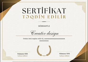 daraq dekor: Premium sertifikat dizaynı – “Creativ design” nümunəsi Məhsul — 1