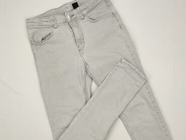 spodnie woskowane z wysokim stanem: Spodnie jeansowe, H&M, 13 lat, 152/158, stan - Bardzo dobry