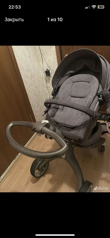 купить коляску stokke: Коляска, цвет - Серый, Б/у