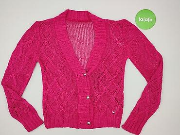 sweter fuksja: Kardigan damski, rozmiar S — 2