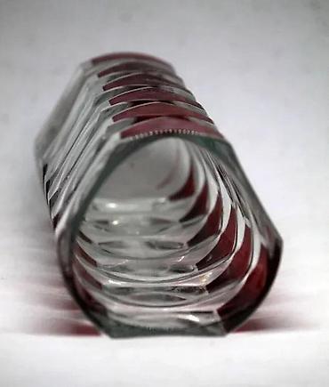 Vaze i saksije: Mid Century Luminarc JG Durand Geometric Ruby Cranberry Vase. France — 6