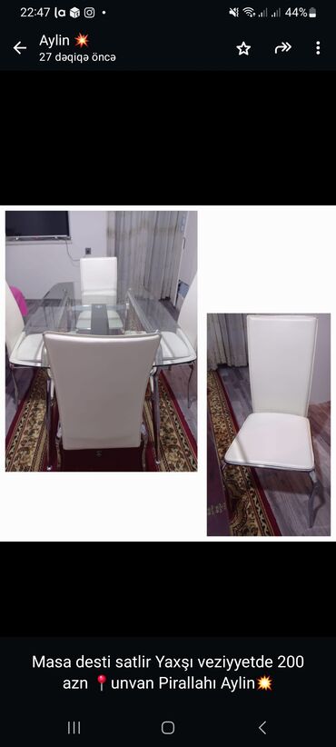 Yataq otağı dəstləri: Masa desti satlir Yaxşı veziyyetde 200 azn 📍unvan Pirallahı Aylin💥