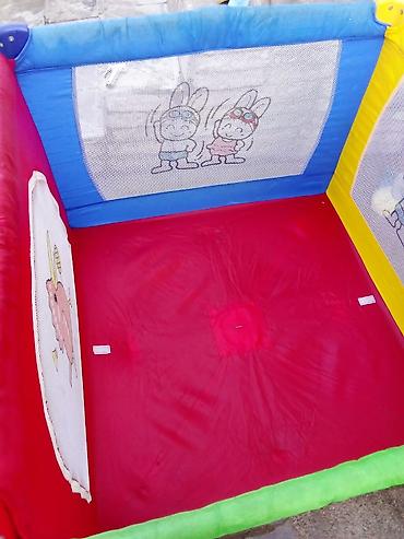 islenmis usaq manejleri: Uşaq oyun manesi / playpen - Rəngarəng dizayn: qırmızı-yaşıl-göy-sarı — 4