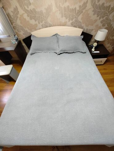 Спальные гарнитуры: Спальный гарнитур, Б/у, Двуспальная кровать, С матрасом, Тумба, Дерево, Самовывоз, цвет - Бежевый — 5