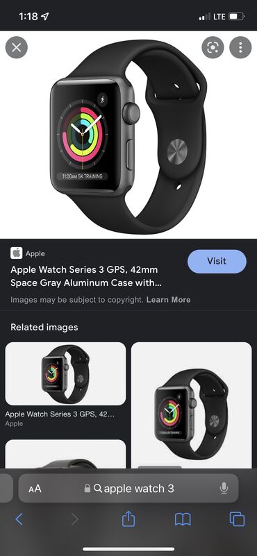 Личные вещи: Apple watch 3 series, новый не ношенный, в упаковке, только привезли с