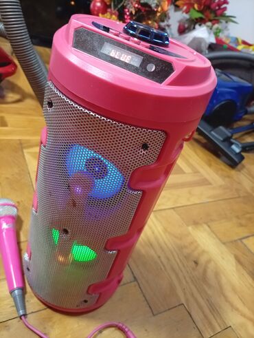 Zvučnici i stereo sistemi: Bluetooth karaoke zvučnik sa mikrofonom – roze - Prenosni cilindrični — 2