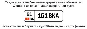 Особенная комбинация автомобильного номера Кыргызской Республики. -