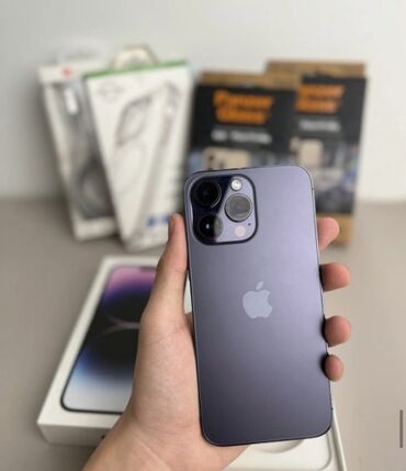 iphone 14 satis: IPhone 14 Pro, 256 GB, Deep Purple, Zəmanət, Kredit, Simsiz şarj