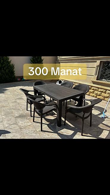 Bağ, çöl masa və oturacaq dəstləri: Yeni, Dördbucaq masa, 4 stul, Açılan, Stullar ilə, Plastik, Türkiyə — 2