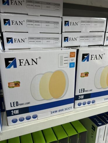 солнечный прожектор 200w: Светодиодная круглая панель FAN, модель 24W-666 3CCT. Характеристики