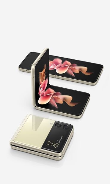 Samsung: Samsung Galaxy Z Flip 3 5G, Б/у, 256 ГБ, цвет - Белый, 1 SIM
