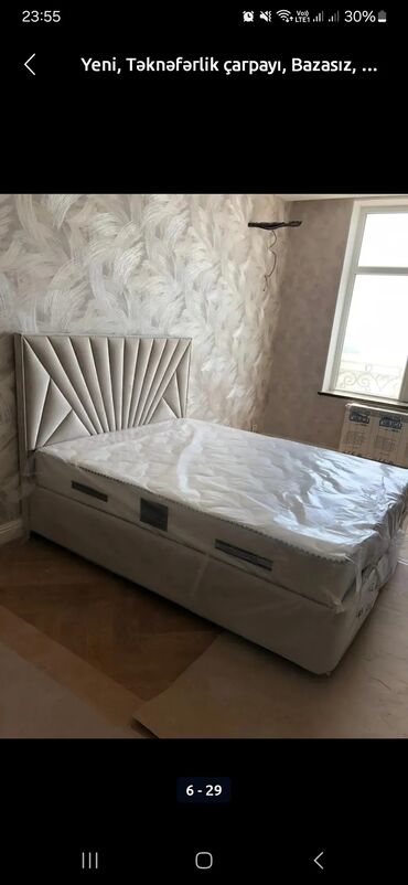 Çarpayılar: Yeni, Təknəfərlik çarpayı, Bazasız, Matras ilə, Siyirməsiz — 3