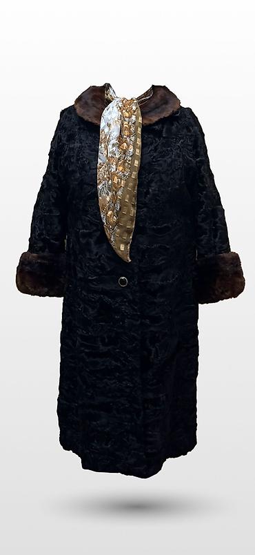 шубы каракуль: Шуба, Каракуль, Длинная модель, L, XL, 2XL — 1
