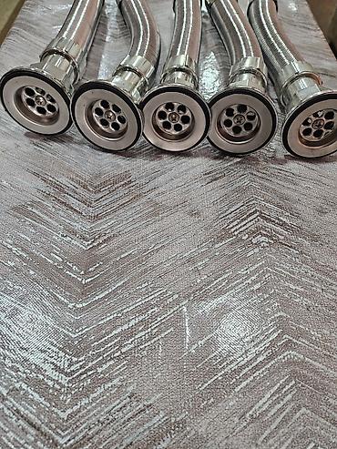 santexnik utusu: Metal fleksibil lavabo sifonu – paslanmayan poladdan, xrom örtüklü — 2